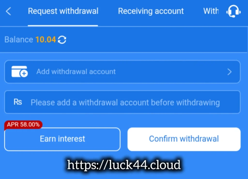 Luck 44 Withdrawal