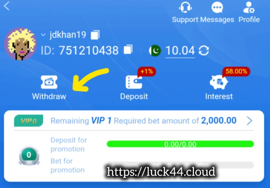 Luck 44 Withdrawal